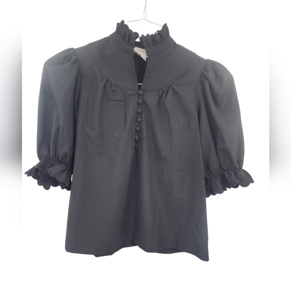 Pomander Palace Selena Black Blouse XS - Picture 2 of 7